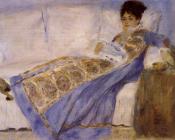 皮埃尔奥古斯特雷诺阿 - Madame Monet on a Sofa